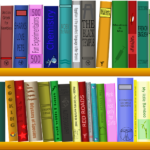 Colorful books on a shelf