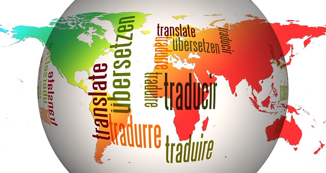 Graphic of the world with the word "translate" in numerous languages.